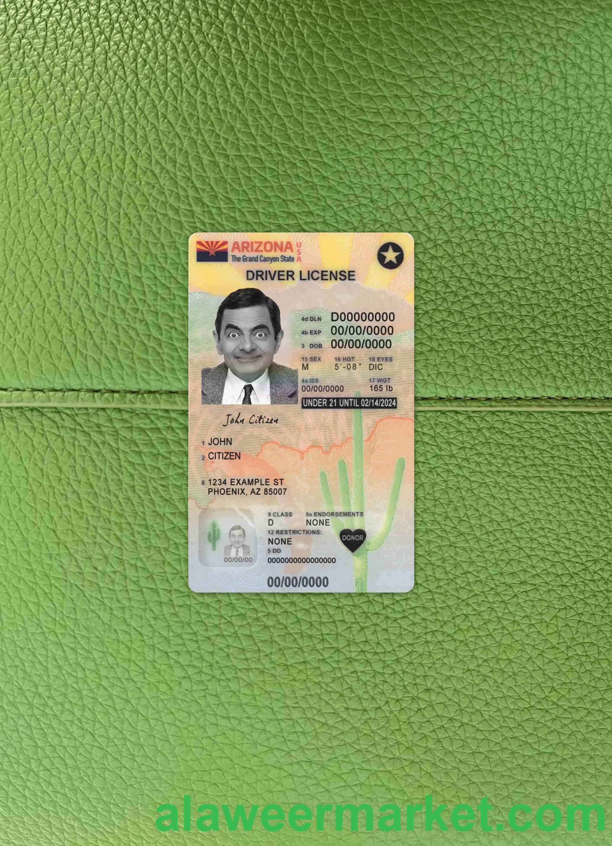 USA Arizona driving license under 21 version 2  photolook FRONT